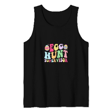 Discover Egg Hunt Supervisor Retro Egg Hunting Party Mom Dad Easter 1 Tank Tops