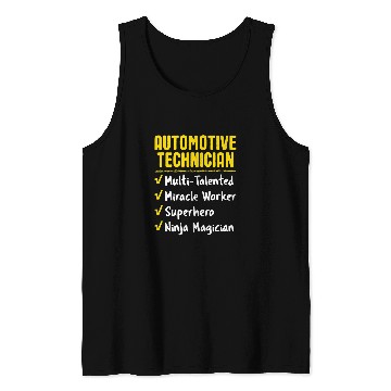 Discover Automotive Technician Miracle Worker Ninja Funny Office Gift Tank Tops