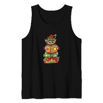 Discover Elf Reading Book Lover Christmas Pajama Bookworms Reader Tank Tops