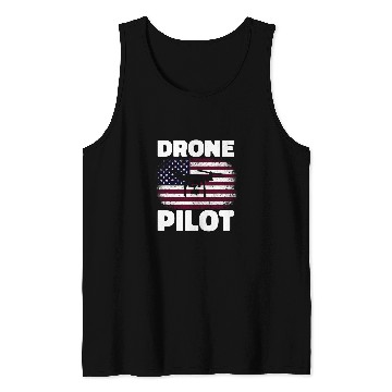 Discover Drone Life Pilot Quadcopter America Flag Tank Tops