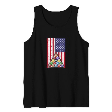 Discover 8 Ball American Flag Billard Player Tank Tops