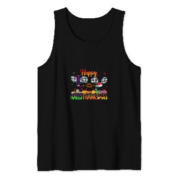 Discover Happy Hallothanksmas Badminton Witch Hat Christmas Tank Tops