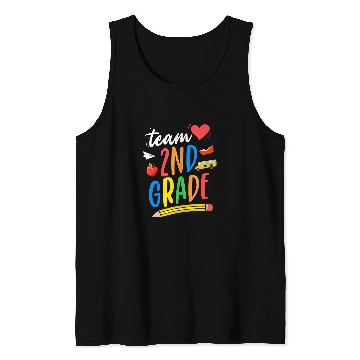 Discover Team 2nd Grade Teacher Student First Day Back to School Tank Tops