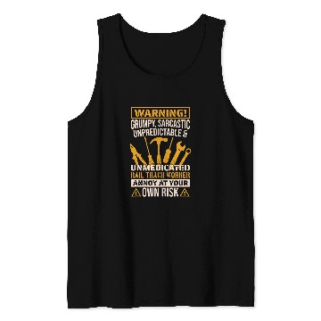 Discover Annoy At Your Own Risk Rail Track Worker Rail Road Engineer Tank Tops