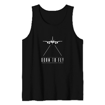 Discover Born To Fly Airplane Pilot Aviation RC Model Flight Tank Tops