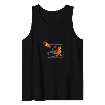 Discover badminton shuttlecock player dinosaur extinction t rex Tank Tops