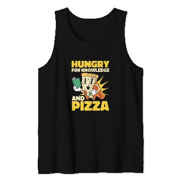 Discover Book Lover Student Reading Learning Studying Pizza Tank Tops