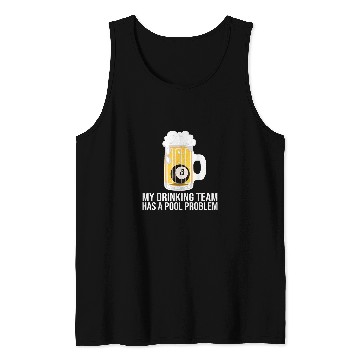 Discover Adult Pool Player Billiard Stick Rack Snooker Beer Drinking Tank Tops