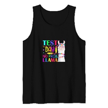 Discover Test Day No Probllama Llama Teacher Testing Day 7 Tank Tops