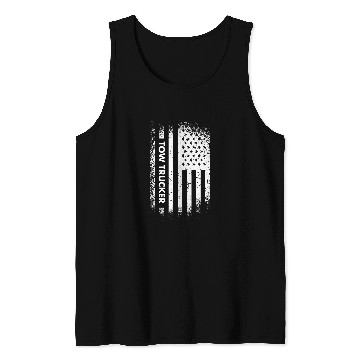 Discover Tow Trucker US Flag Tow Truck Operator Tank Tops