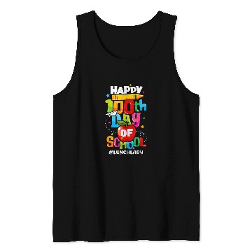 Discover Happy 100th Days Of School Lunch Lady Cafeteria Worker Tank Tops