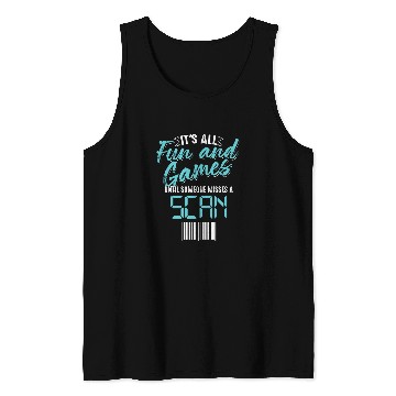 Discover Cool Fun And Games Bar Code Scan Funny Postal Worker Gift 1 Tank Tops