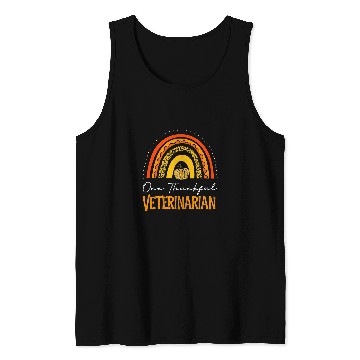 Discover Thanksgiving Leopard One thankful Veterinarian Funny Rainbow Tank Tops