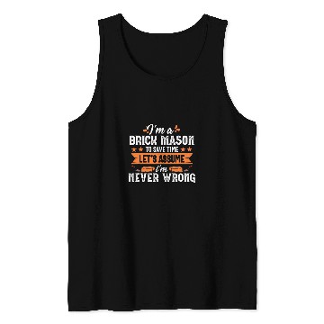 Discover Save Time Brick Mason Bricklayer Construction Worker Gift Tank Tops