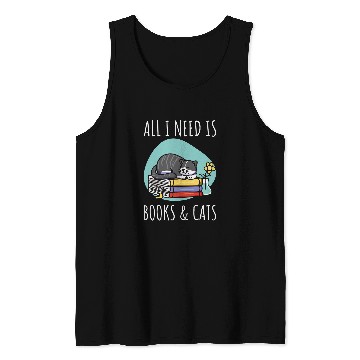 Discover Books And Cats Reading Lovers Book Lovers Cat Lovers Tank Tops