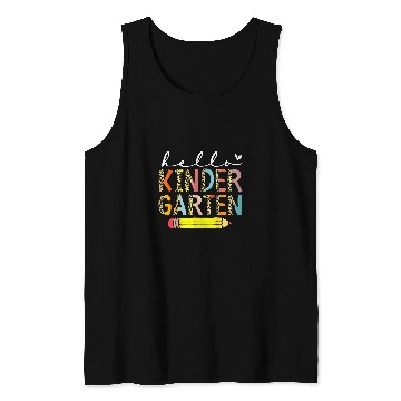 Discover Hello Kindergarten Leopard Back To School Teacher Student Tank Tops