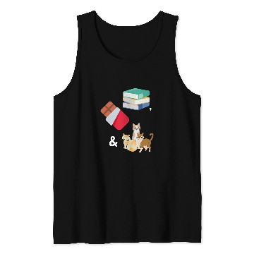 Discover Books Chocolate Cats Cute Book Lover Tank Tops