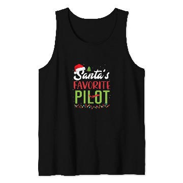 Discover santas favorite pilot christmas santa hat lights Tank Tops
