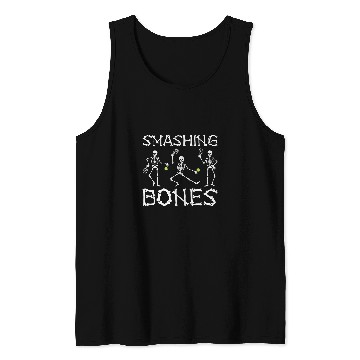 Discover Halloween Pickleball Smashing Bones Skeletons Pickleball Tank Tops