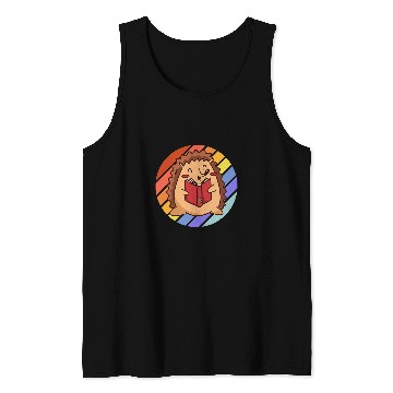 Discover hedgehog with book Tank Tops