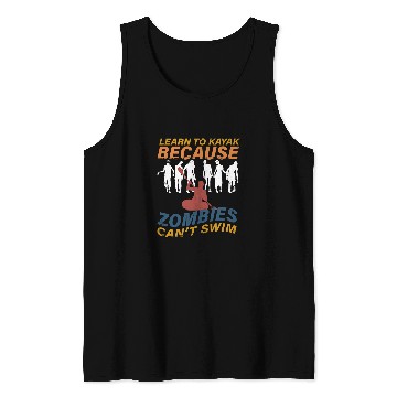 Discover Learn to kayak funny kayaking gift halloween distressed Tank Tops