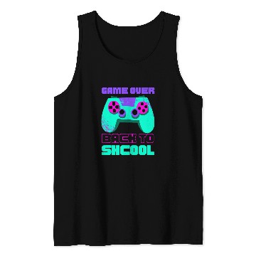 Discover Game over back to school for boys Teacher Student Controller Tank Tops