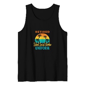 Discover Retired School Social Worker Uniform Tropical Retirement Tank Tops