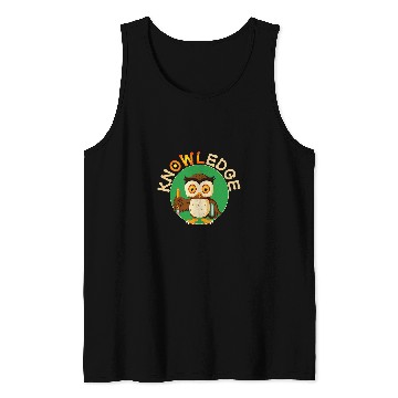 Discover Knowledge Cute Owl Pun School 1st Grade Kids Gift Tank Tops