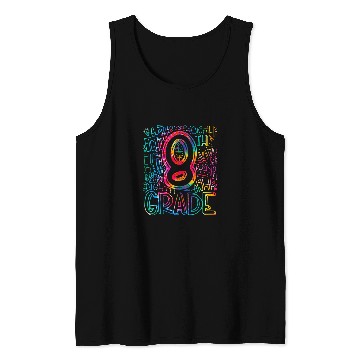 Discover Tie Dye 8th Grade Back To School Teacher Student Typography Tank Tops