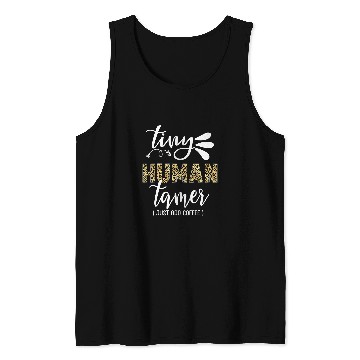 Discover Tiny Human Tamer Leopard Print Childcare Worker Teacher Mom Tank Tops