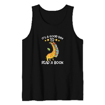Discover Its Good Day To Read Book Funny Giraffe Library Reading Lov Tank Tops