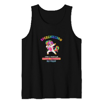 Discover Speech Language Pathologist Funny Speech Unicorns Therapy Tank Tops