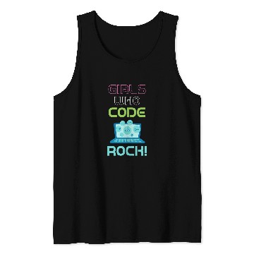 Discover Girls Who Code Rock Programmer Computer Debugging Coder Tank Tops