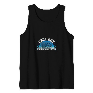 Discover hvac technician chill out funny air conditioning tech quote Tank Tops