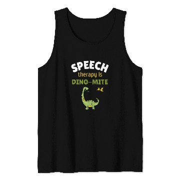 Discover Speech Language Pathologist SLP Teacher Speech Therapy Dino Tank Tops