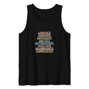 Discover SPED Teacher Essentials Laminate Advocate Educate Tank Tops