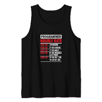 Discover Programmer Hourly Rate Software Engineer Tank Tops
