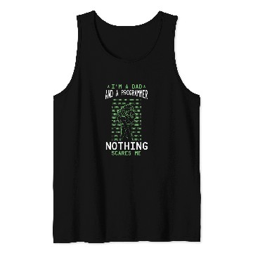 Discover Programmer Dad Computer Coding Hand Fist Binary Coding Tank Tops