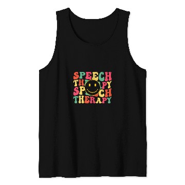 Discover Speech Therapy Speech Language Pathologist Therapist Groovy 3 Tank Tops