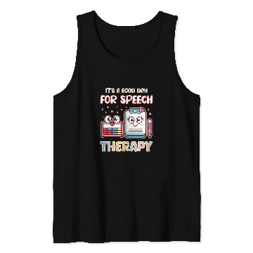 Discover Speech Therapy Pathologist AAC Device Notes Smiling Faces Tank Tops
