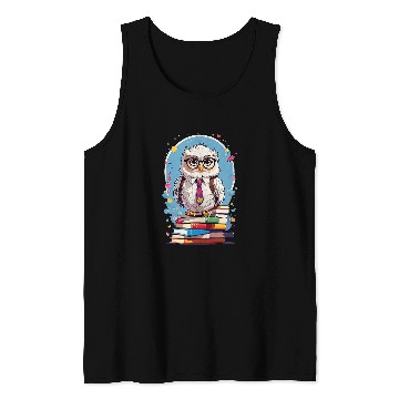 Discover Owl Teacher standing on books 2 Tank Tops