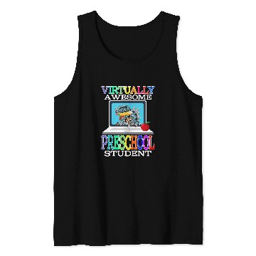 Discover Virtually Awesome Preschool Student Back To School 1 Tank Tops