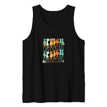 Discover Speech Therapy Retro Speech Language Pathologist Therapist 6 Tank Tops