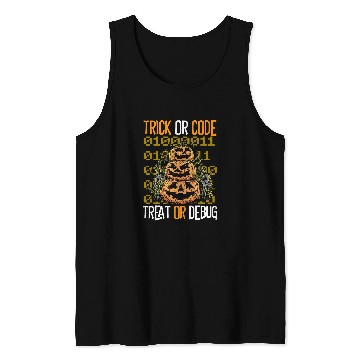 Discover Trick or Code Treat or Debug Programmer Halloween Tank Tops