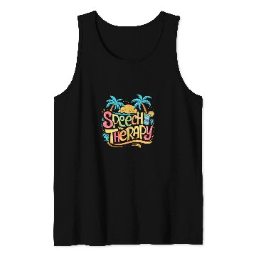 Discover Speech Therapy SLP Beach Vacation Spring Summer Therapist Tank Tops