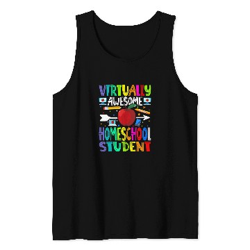 Discover Virtually Awesome Homeschool Student Back To School 1 Tank Tops