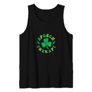 Discover Speech Therapy St Patricks Day Retro Lucky SLP Therapist 7 Tank Tops
