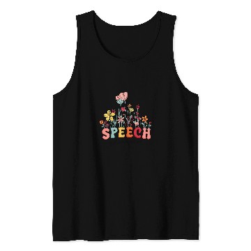 Discover Speech Therapy Speech Language Pathologist Therapist Floral Tank Tops