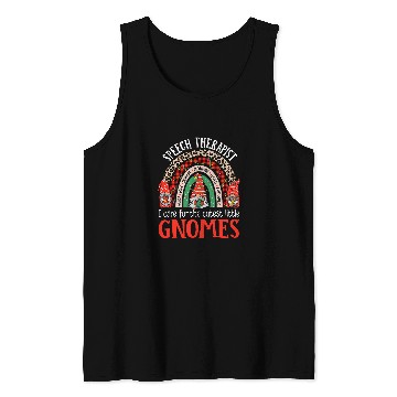 Discover Speech Therapy Gnomes Funny Christmas SLP Therapist Tank Tops