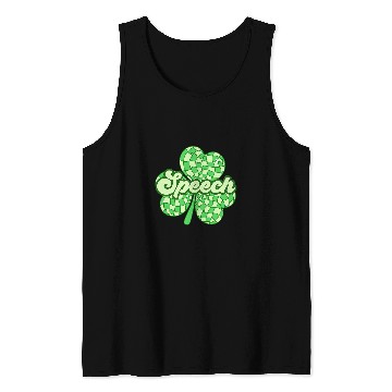 Discover St Patricks Day Speech Therapist SLP Speech Therapy Shamrock 2 Tank Tops